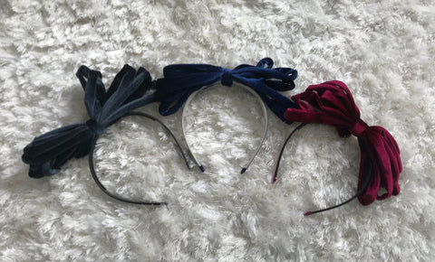 Velvet Bow Hard Headband