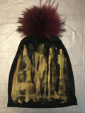 Painted Beanie with Pom