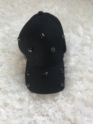 Black Scattered Gems Cotton Cap