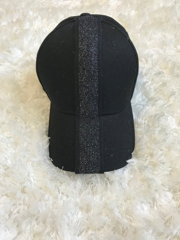 Metallic Stripe - Black Cotton Cap