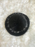 Black Acrylic Beret - Black + White Tips Pom