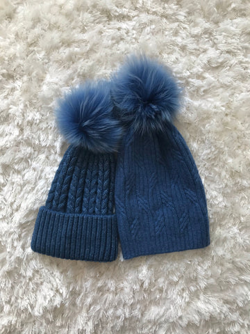 Blue Knit Winter Hat
