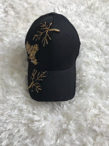 Leaf Autumn Design - Black Cotton Cap