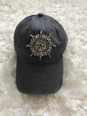 Gray Vintage Snowflake Cap